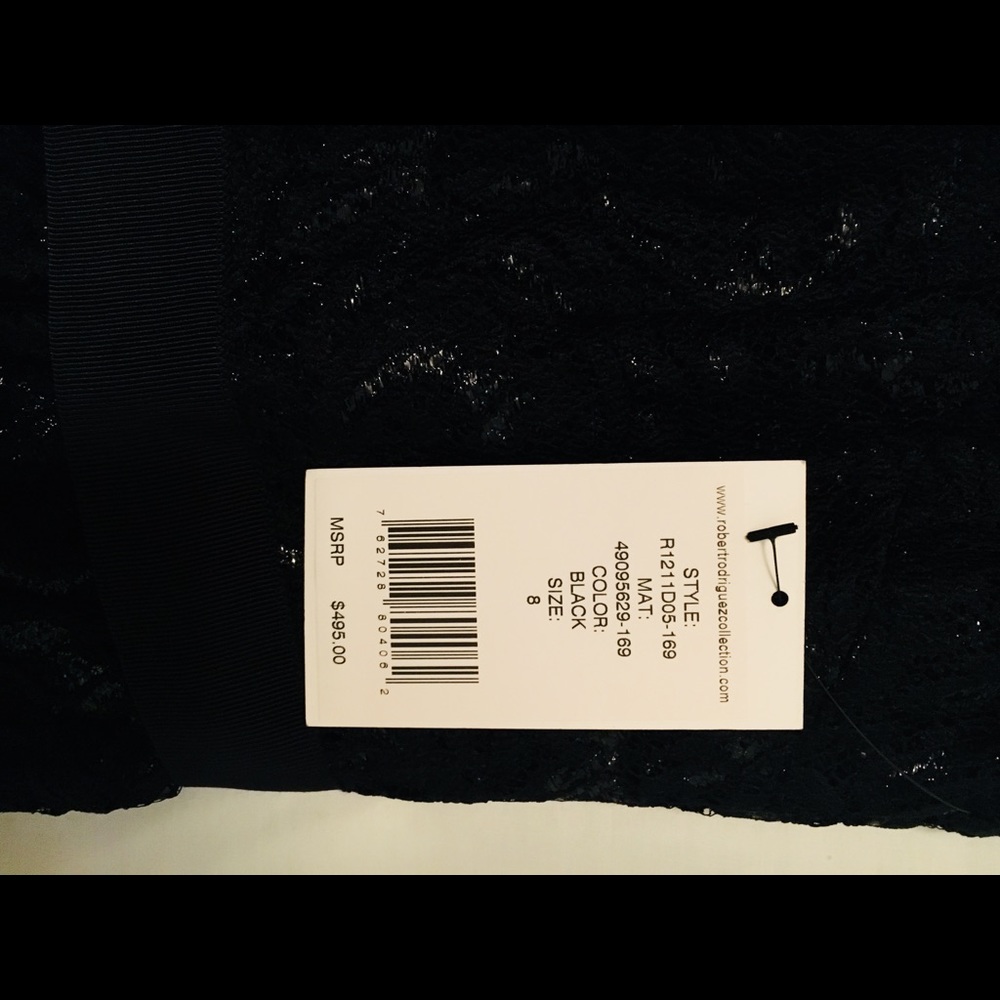 NWT Robert Rodriguez Black Lace Party Dress, Size 8 - Picture 3 of 6